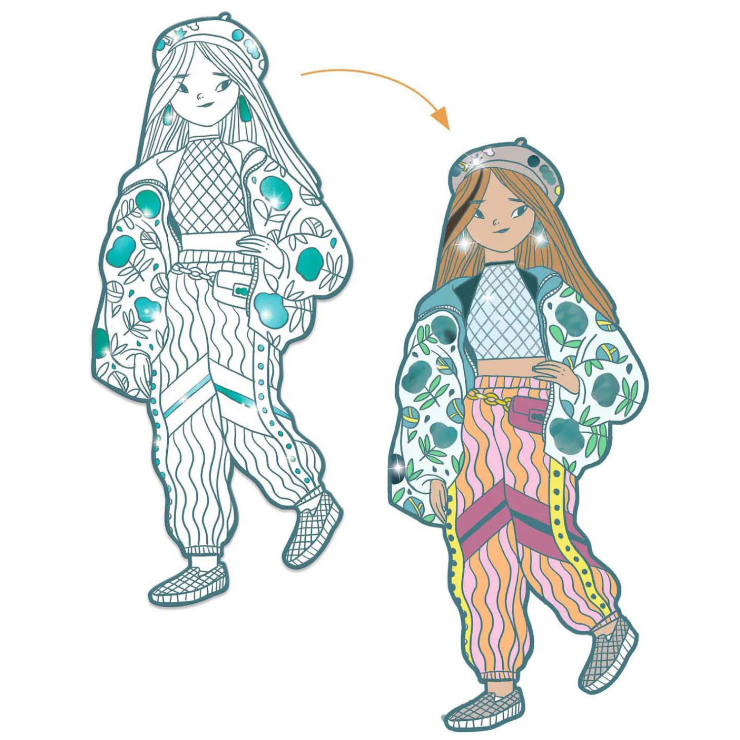 Mode Silhouetkleurplaten Anjele 32cm - 4st.>Djeco Hot