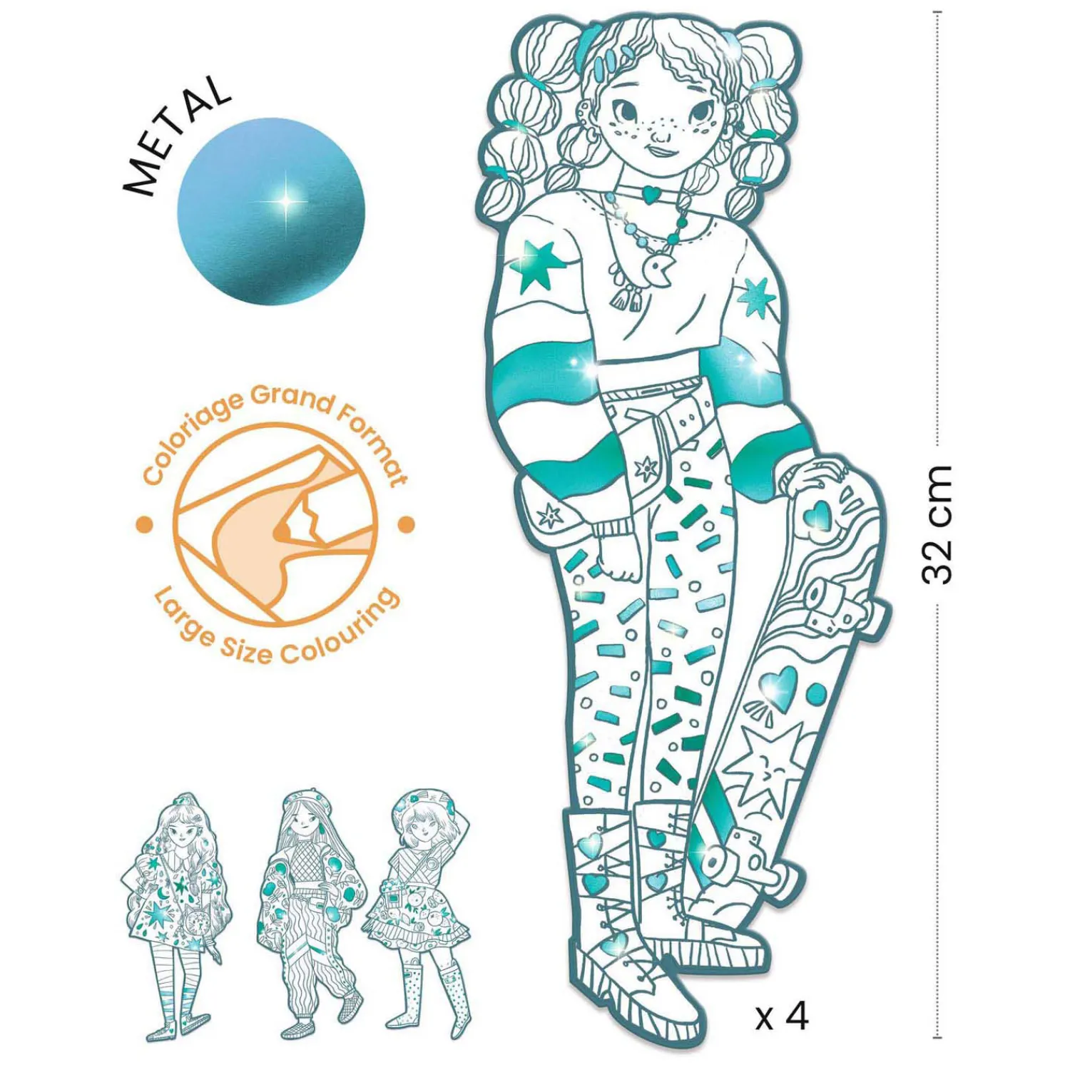 Mode Silhouetkleurplaten Anjele 32cm - 4st.>Djeco Hot