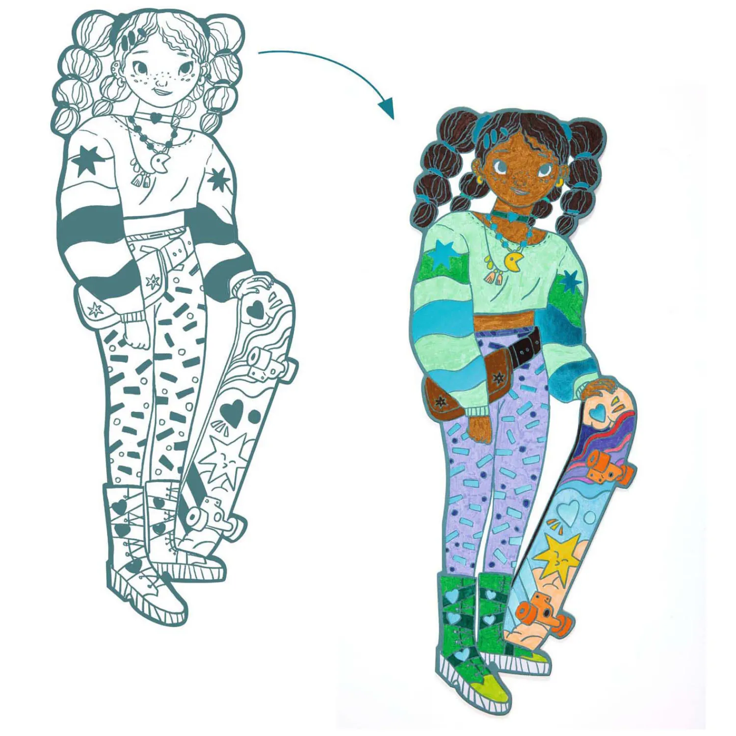 Mode Silhouetkleurplaten Anjele 32cm - 4st.>Djeco Hot