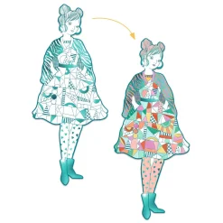 Djeco Mode Silhouetkleurplaten 32cm Rebekka - 4st. Hot