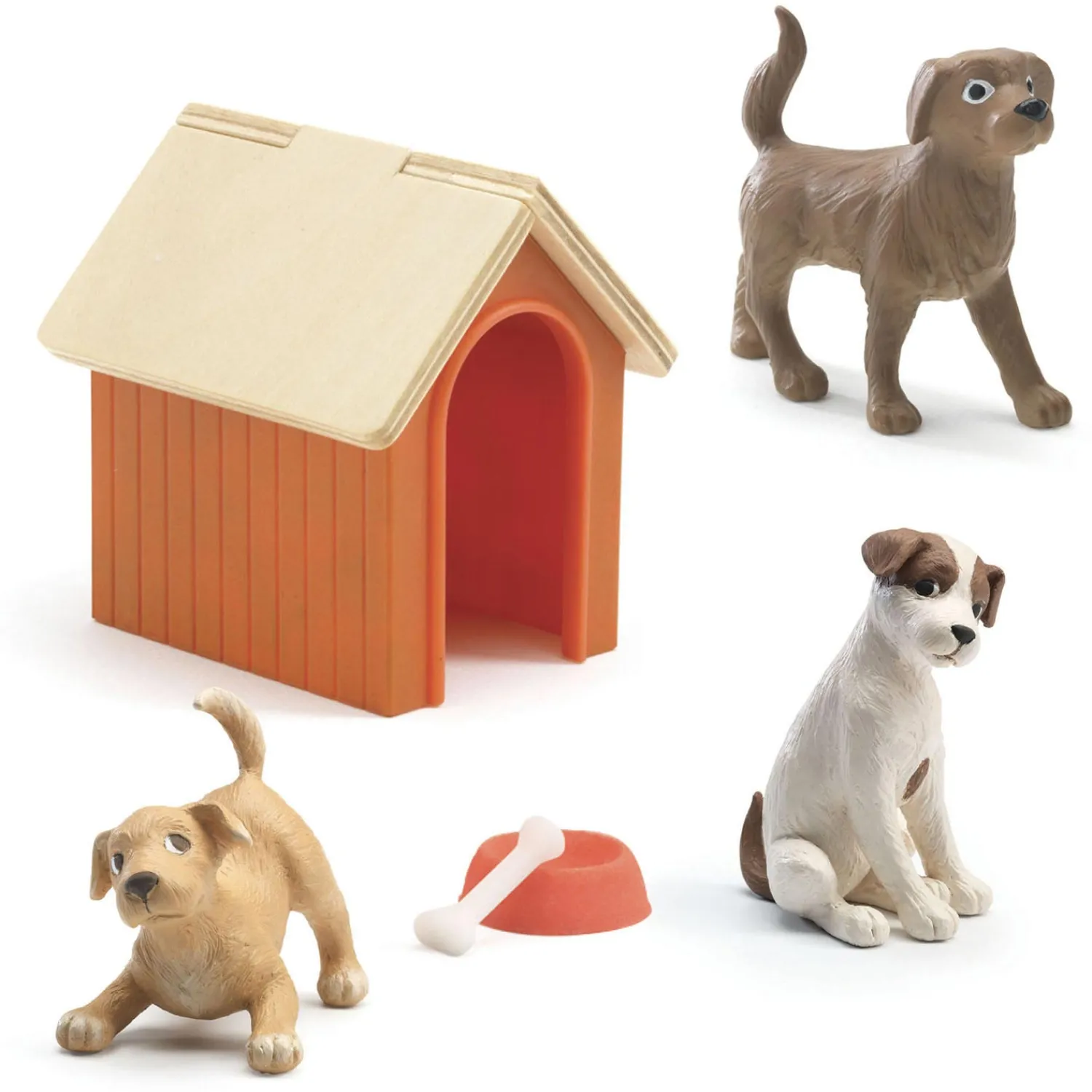 Poppenhuis Hondenhok met 3 Honden-Djeco Discount