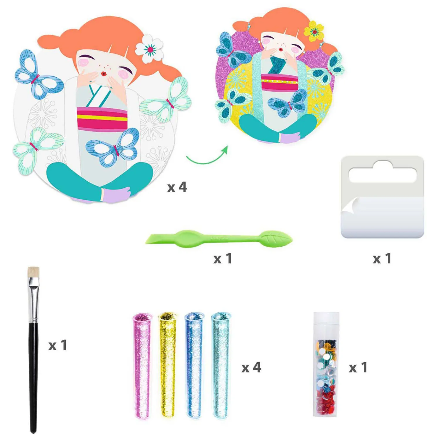 Djeco Schilderijtjes Versieren met Glitter en Diamantjes Onnanoko Online