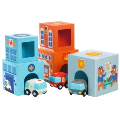 Djeco Stapelblokken met 3 Voertuigen New