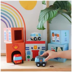 Djeco Stapelblokken met 3 Voertuigen New