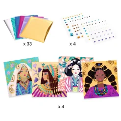 Stickeren op Nummer met Metallicfolie en Diamantjes>Djeco Best