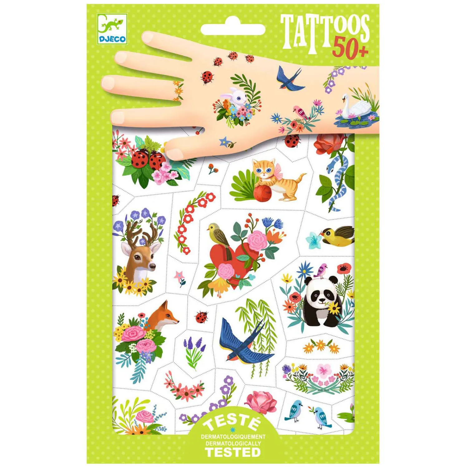 Tattoos - Fleurige Dieren-Djeco Online