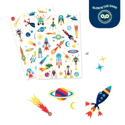 Tattoos - Ruimte Glow in the Dark-Djeco Hot