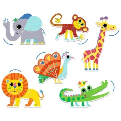 Wilde Dieren Duo Puzzel, 6 puzzels-Djeco Clearance