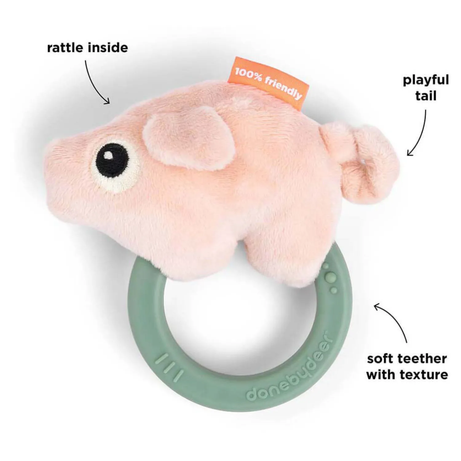 Zintuiglijke Rammelaar/Bijtring Pigee>Done by Deer Outlet