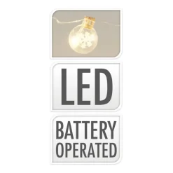 Draadslinger met 15 Kerstballetjes Led Warm White