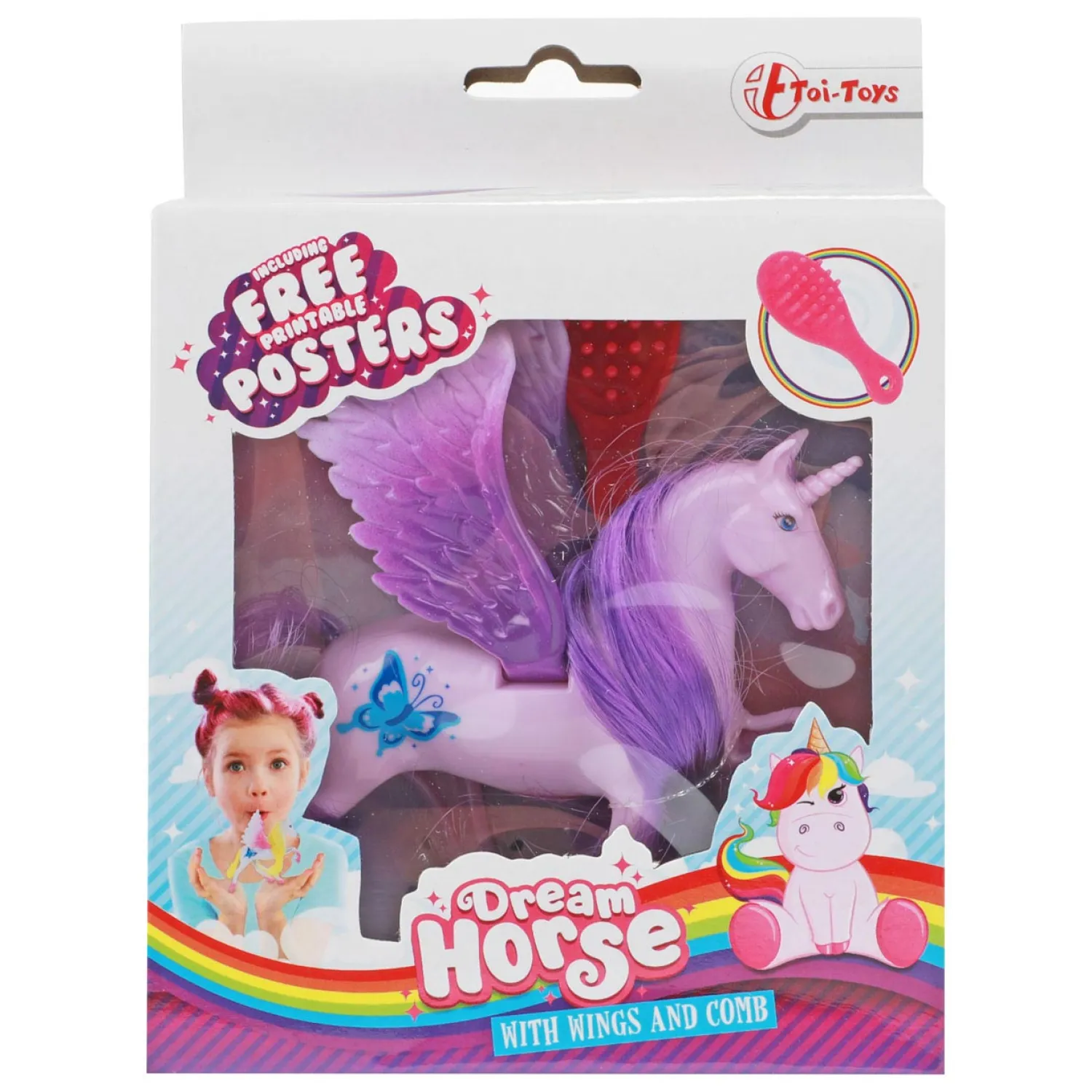 Eenhoorn Speelfiguur Pegasus met Borstel-Dream Horse Outlet