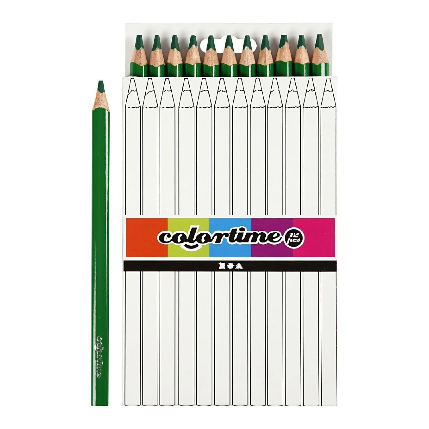 Driehoekige Jumbo Kleurpotloden - Groen, 12st.>Creativ Company Online