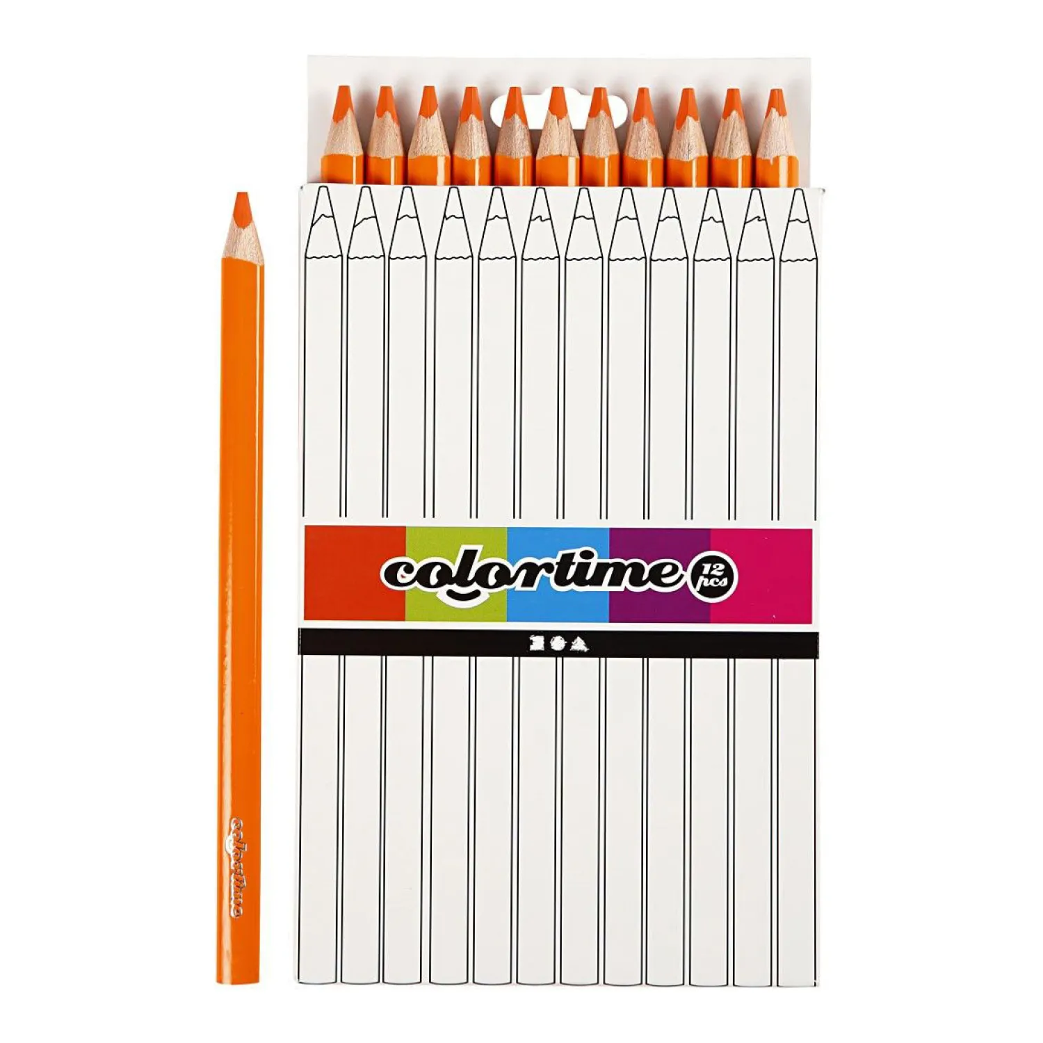 Driehoekige Jumbo Kleurpotloden - Oranje, 12st.>Creativ Company Discount