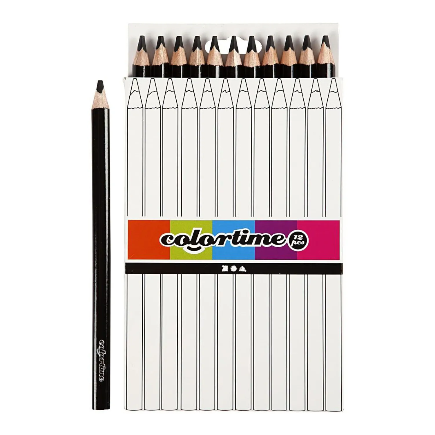 Driehoekige Jumbo Kleurpotloden - Zwart, 12st.>Creativ Company Clearance