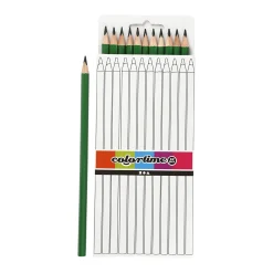 Driehoekige Kleurpotloden - Groen, 12st.>Creativ Company Hot