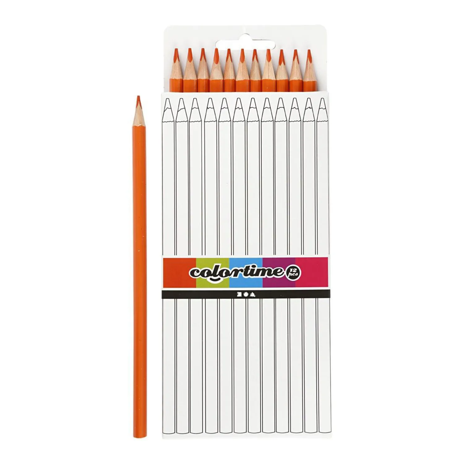 Creativ Company Driehoekige Kleurpotloden - Oranje, 12st. Best