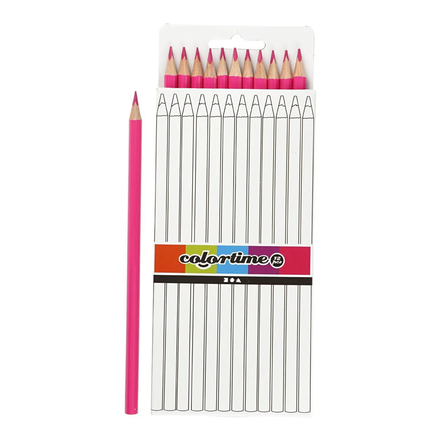Driehoekige Kleurpotloden - Roze, 12st.>Creativ Company Online