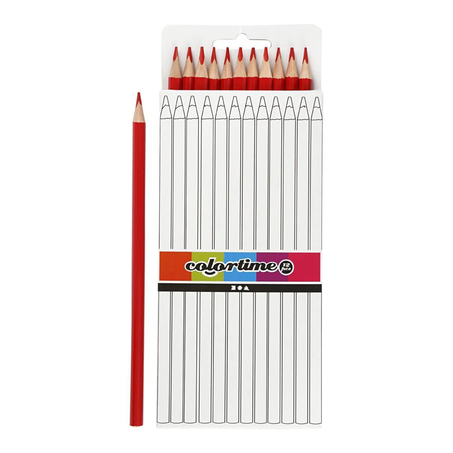 Driehoekige kleurpotloden - Rood, 12st.-Creativ Company New