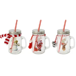 Drinkglas Kerst met Handvat 450ml, 12st. New