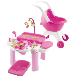 Ecoffier Verzorgingsset met Poppenwagen-Ecoiffier Discount