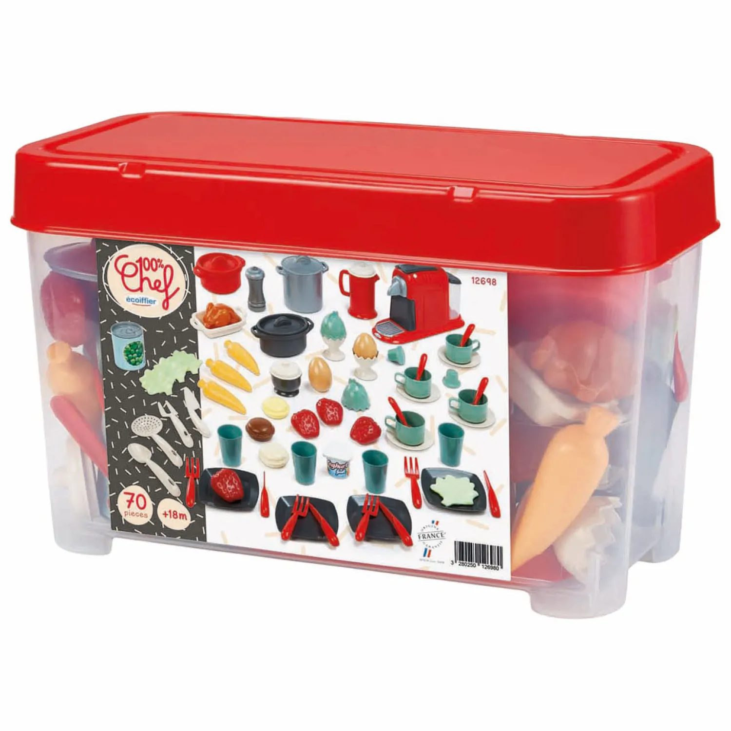 100% Chef Servies in Opbergbox - 70dlg.-Ecoiffier Discount