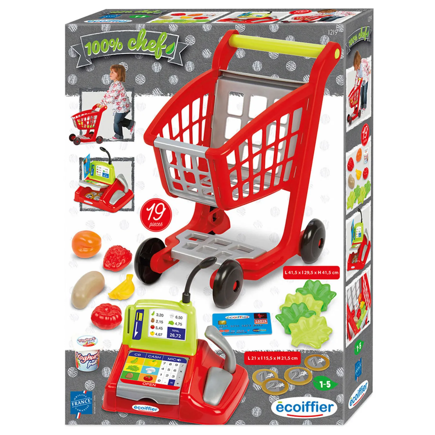 100% Winkelwagen, Boodschappen & Kassa-Ecoiffier