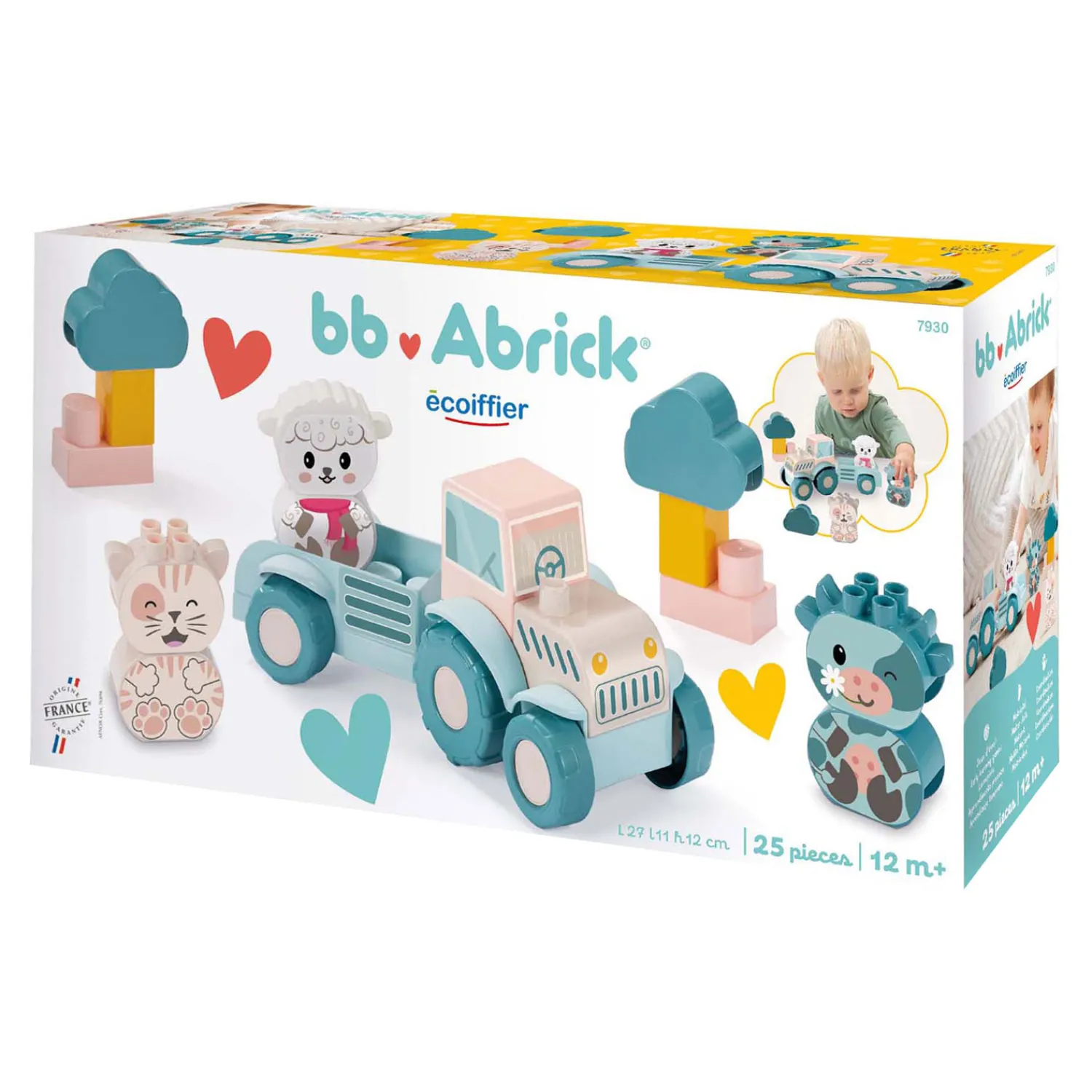 Ecoiffier Baby Mijn Eerste Tractor met Grappige Dieren, 25dlg.>Abrick