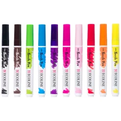 Bruynzeel Ecoline Brush Pen Set Helder, 10 Kleuren Clearance