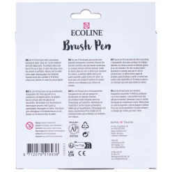 Bruynzeel Ecoline Brush Pen Set Helder, 10 Kleuren Clearance