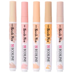 Ecoline Brush Pen set Portret, 5 Kleuren-Bruynzeel Hot