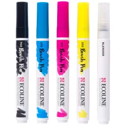 Ecoline Brush Pen Set Primair, 5 Kleuren-Bruynzeel Clearance