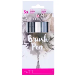 Bruynzeel Ecoline Brush Pen set Schaduw, 5 Kleuren Online