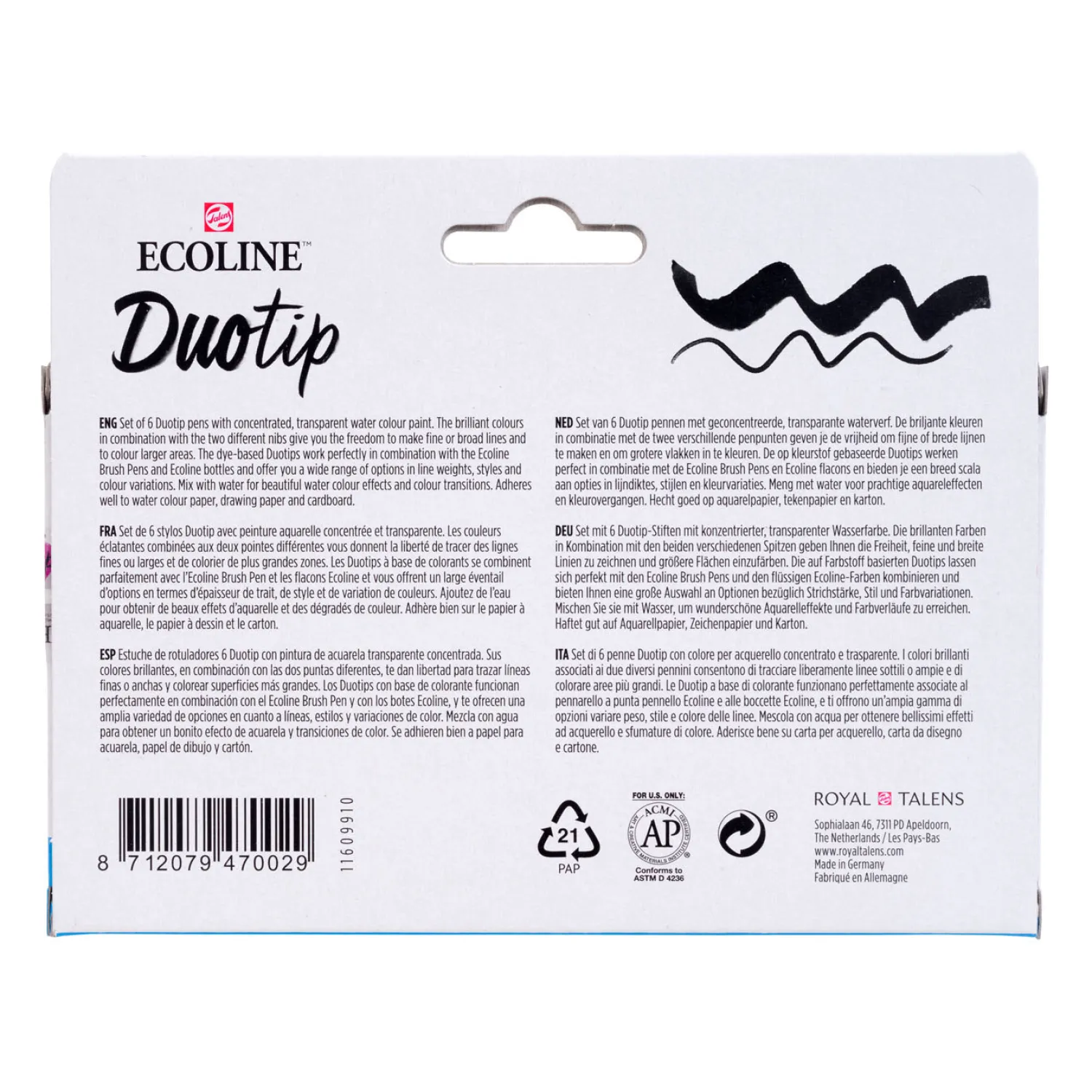 Ecoline Duotip Markers Basisset, 6dlg.-Talens