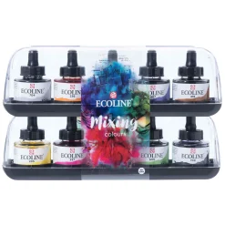 Ecoline Vloeibare Waterverf Mengset, 10x30ml>Bruynzeel Best