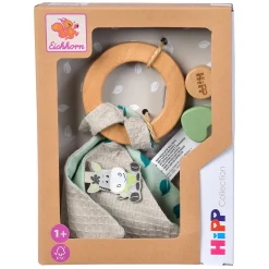 Eichhorn Baby HIPP Houten Bijtring met Knuffeldoekje Hot