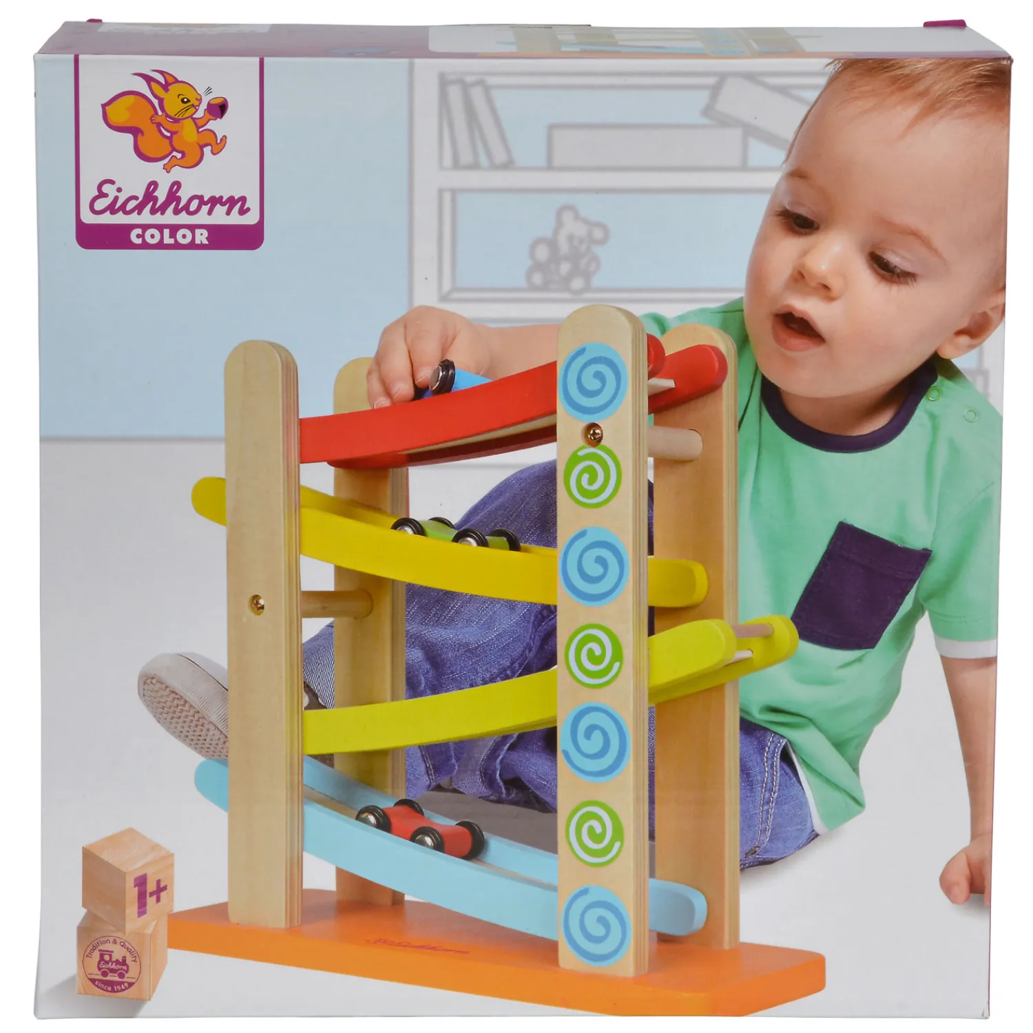 Eichhorn Houten Autobaan met 3 Auto's Clearance