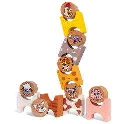 Houten Stapelspel Boerderijdieren, 14dlg.><noscript><img width=