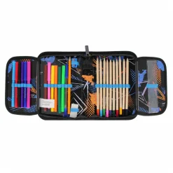 Etui met Accessoires Voetbal Blauw, 25dlg.-