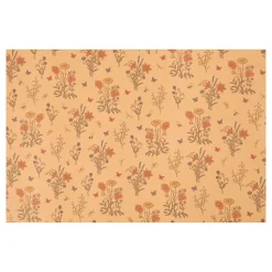 Faux Leather Papier Bruin met Bloemenprint, 1m><noscript><img width=