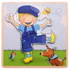 Fien & Teun Houten Puzzel Teun - 5dlg.>Johntoy New