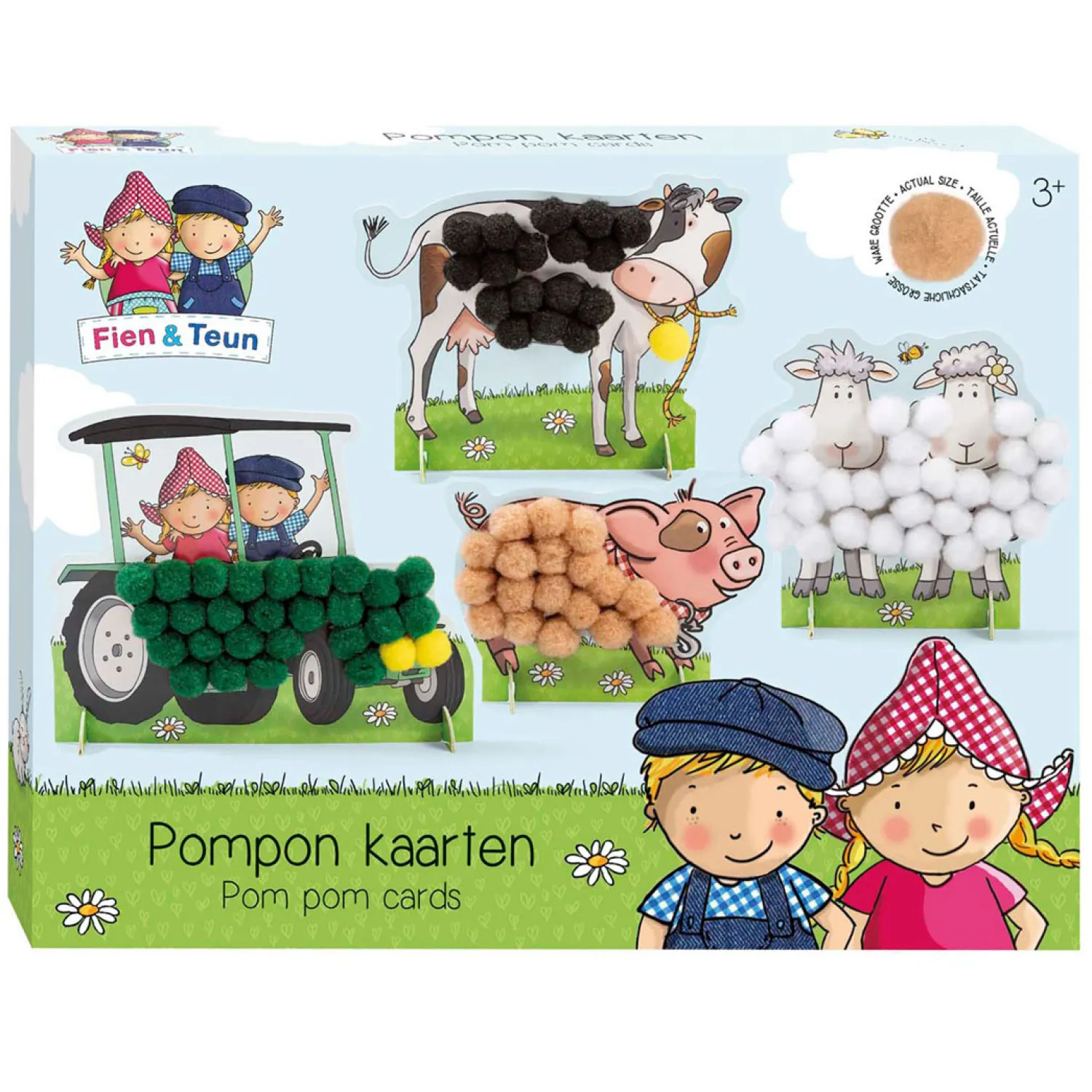 Fien & Teun Pompom Plakken-Bambolino Toys Clearance