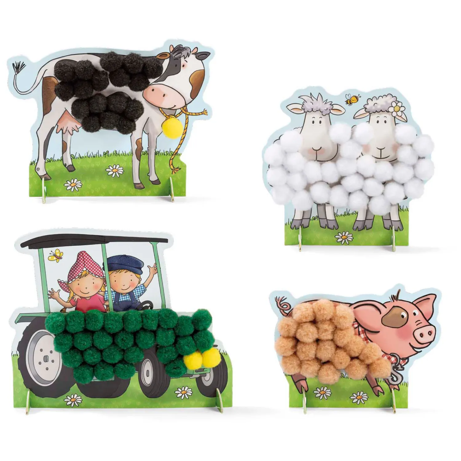 Fien & Teun Pompom Plakken-Bambolino Toys Clearance