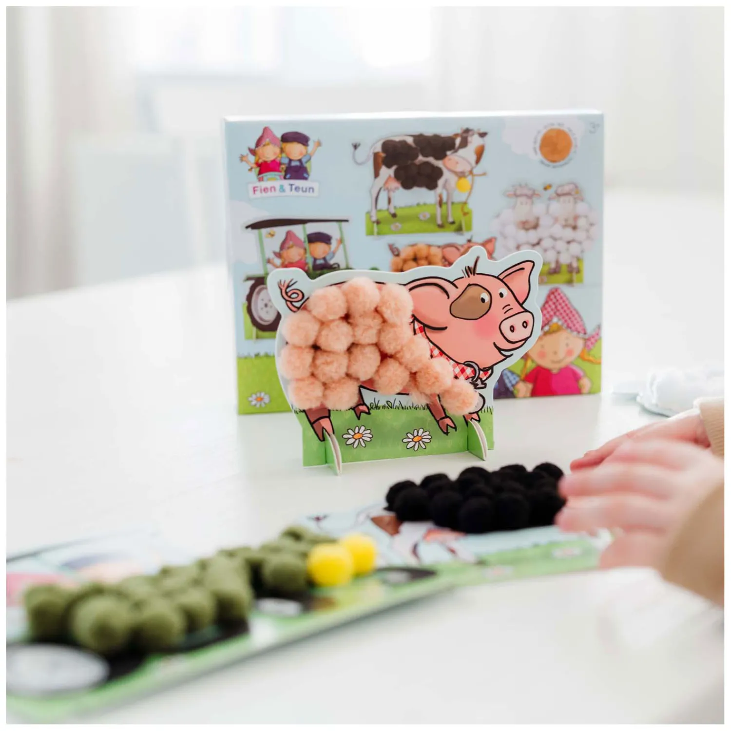 Fien & Teun Pompom Plakken-Bambolino Toys Clearance