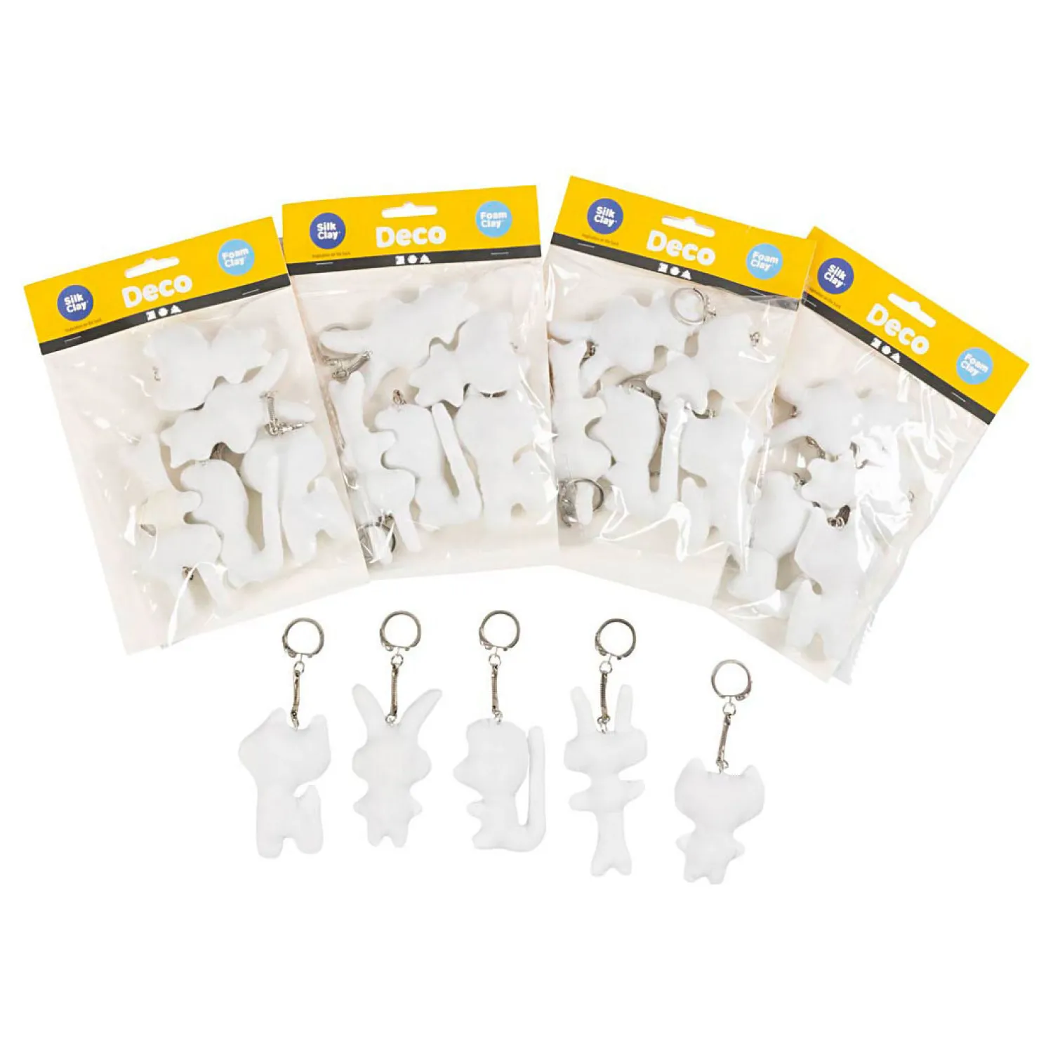 Creativ Company Figuren van Textiel met Sleutelhanger, 25st.