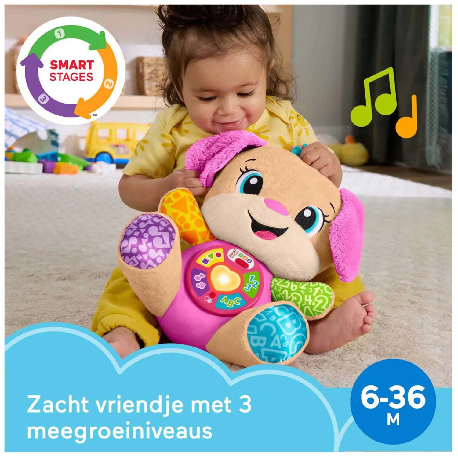 Zusje Puppy Knuffel met Geluid>Fisher Price