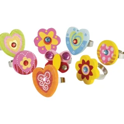 Fleurige Houten Ring- Discount
