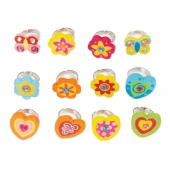 Fleurige Houten Ring- Discount