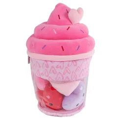 Fluffy Menu Pluche Ijsje met 4 Hartjes - 36cm
