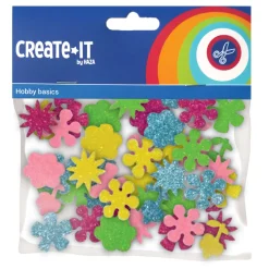 Foamstickers Bloemen Glitter, 25st.-Haza Witbaard Outlet