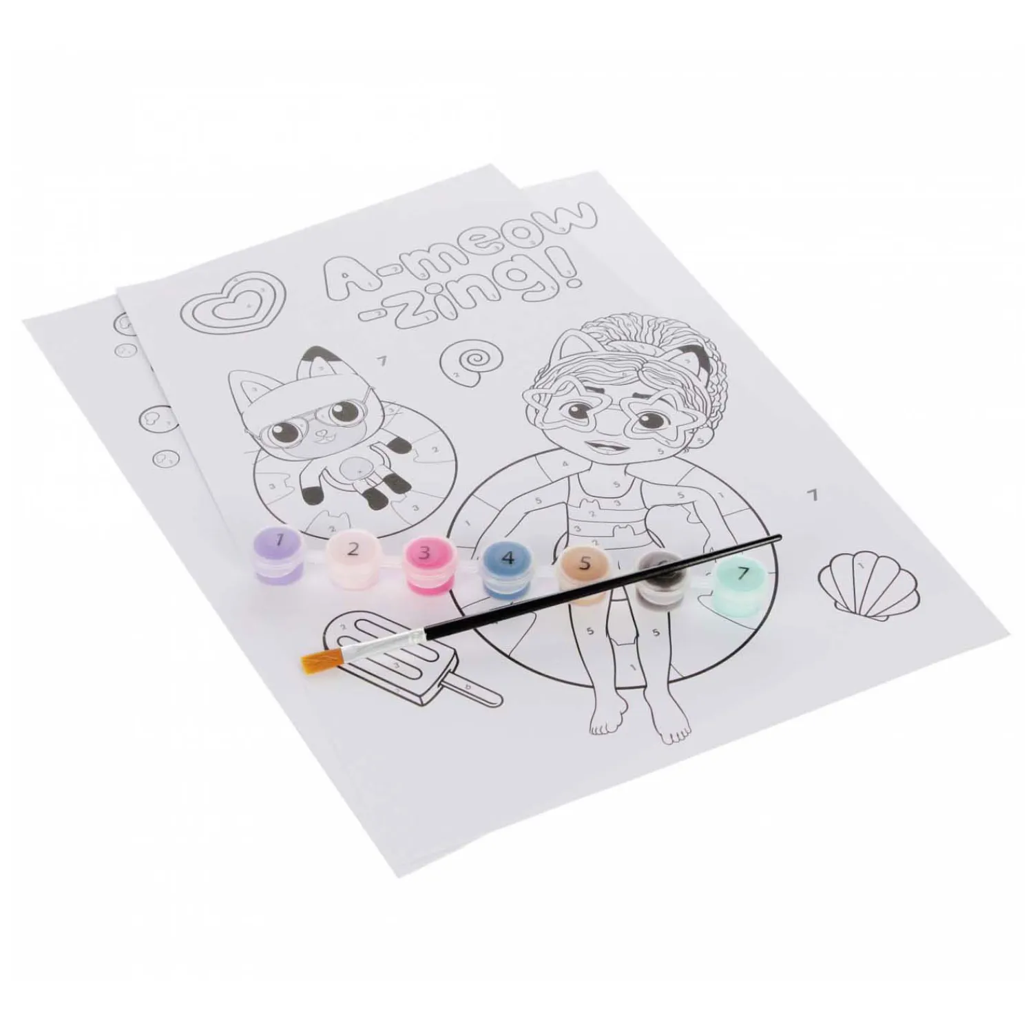 Gabby's Poppenhuis - Schilderen op Nummer - incl. 7 Kleuren Verf en Penseel> New